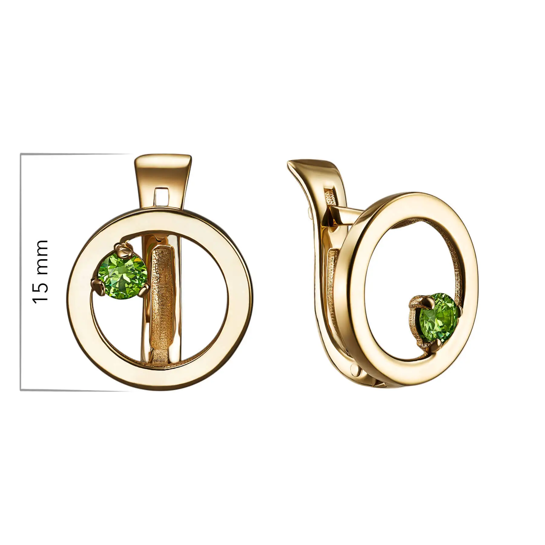Серьги Орбиты  с демантоидами