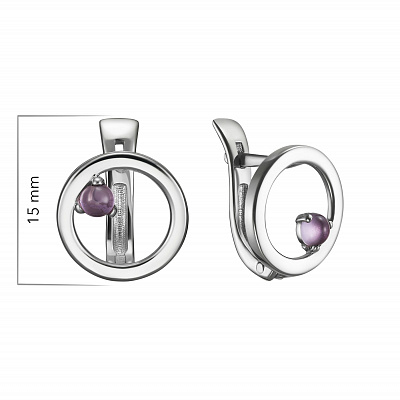 Серьги Орбиты с аметистом