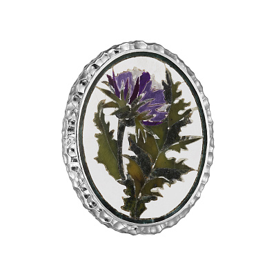 Брошь с флорентийской мозаикой Чертополох