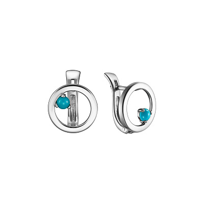Серьги Орбиты с бирюзой