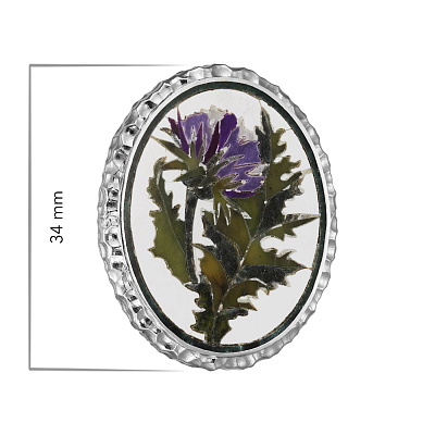 Брошь с флорентийской мозаикой Чертополох