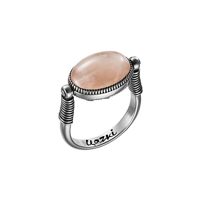 Кольцо Бастет с  розовым кварцем